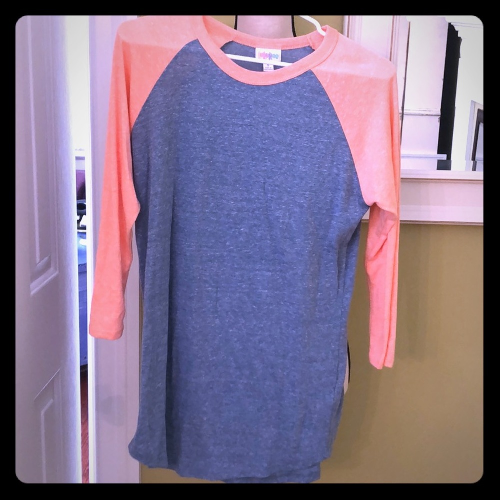 Lularoe Orange and Blue Randy Top Size Small